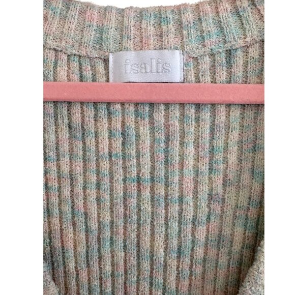 Isalis Pastel Rainbow Knit Button Up Tank - Picture 4 of 4